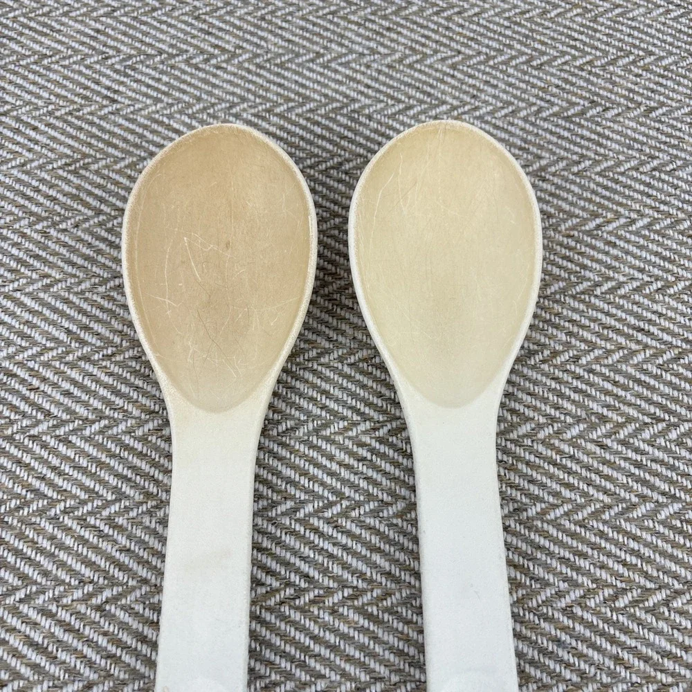 2 Rubbermaid #1973 White Nylon Plastic Serving Spoon Heavy Duty 12.5-inch USA